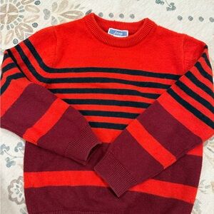 jacadi Red and Black Striped Sweater